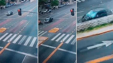 Impactante Video Cruzó En Rojo Chocó A Toda Velocidad Y Mató En La