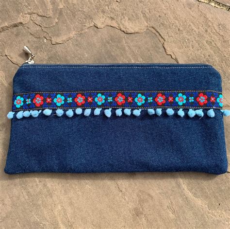 Recycled Denim Pencil Case Folksy