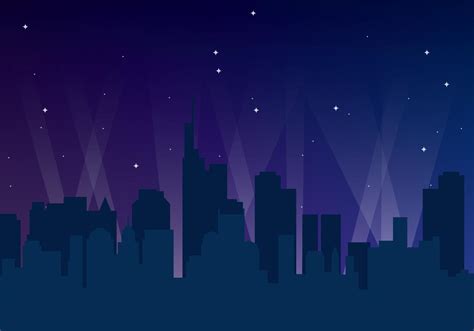 City Night Skyline 137016 Vector Art at Vecteezy