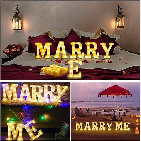 Brightown Marry Me Decorative Plastic Led Marquee Letter Light Battery