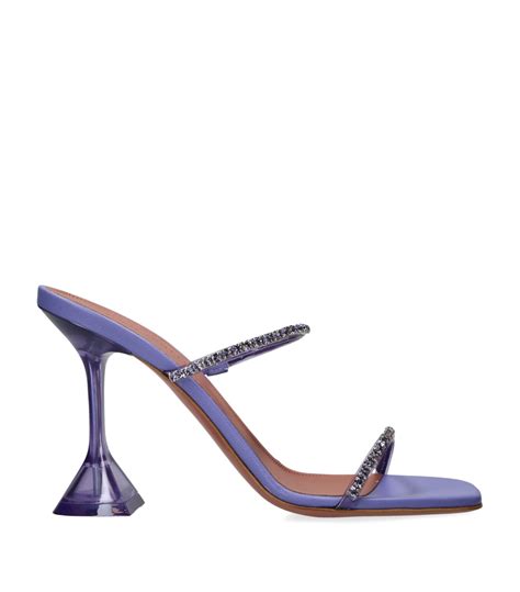 Amina Muaddi Embellished Gilda Glass Mules Harrods Au