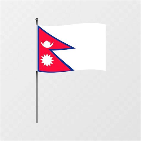 Bandeira Do Nepal No Mastro Da Bandeira Ilustra O Vetorial Vetor Premium