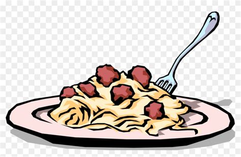 Vector Illustration Of Italian Pasta Spaghetti Meatball Spaghetti