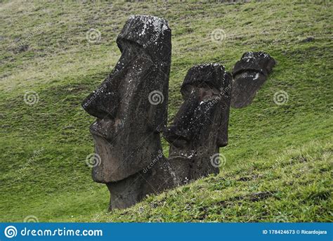 Statua Ancestrale Di Moai Sull Isola Di Pasqua Rapa Nui Cile Del