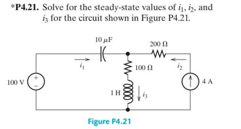 Solved P4 21 Solve For The Steady State Values Of I 2