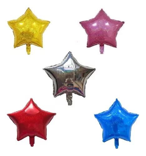 Globos Met Licos Con Forma De Estrella Hologr Fica De Cm Para