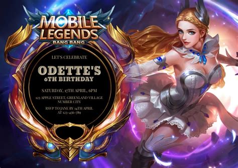 Sjabloon Mobile Legends Birthday Invitation Template Postermywall