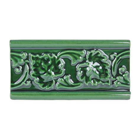 Victorian Green Leaf 6x3 Moulding Victorian Wall Tile Firetile Ltd