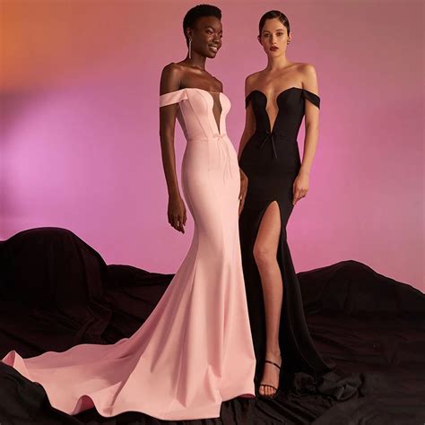 Sexy Evening Dres Mermaid Off The Shoulder Deep V Neck Gowns Long