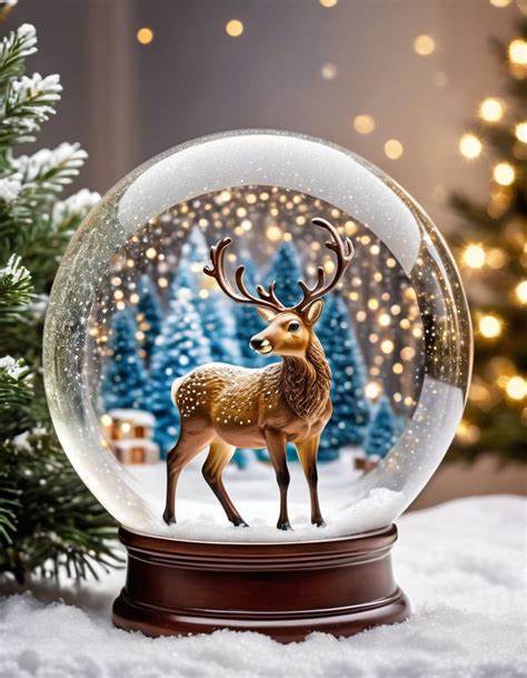 Christmas Snow Globe Deer Free Stock Photo Public Domain Pictures