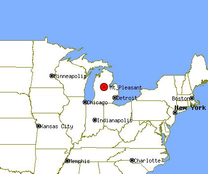 Mt Pleasant Michigan Map | Tourist Map Of English