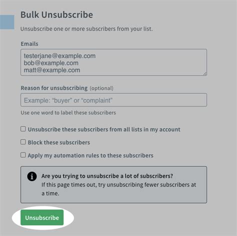 How Do I Unsubscribe Someone From My List Manually Aweber Knowledge Base