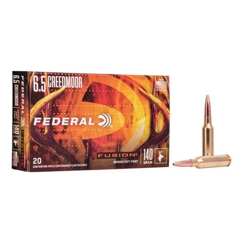 Federal Fusion 6 5mm Creedmoor Bonded Soft Point 140 Grain 20 Rounds 726301 6 5 Creedmoor