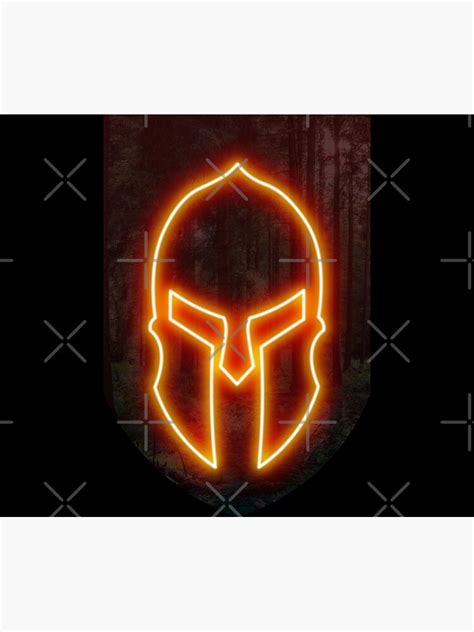 Neon Spartan Helmet Poster By Vladans2 Redbubble