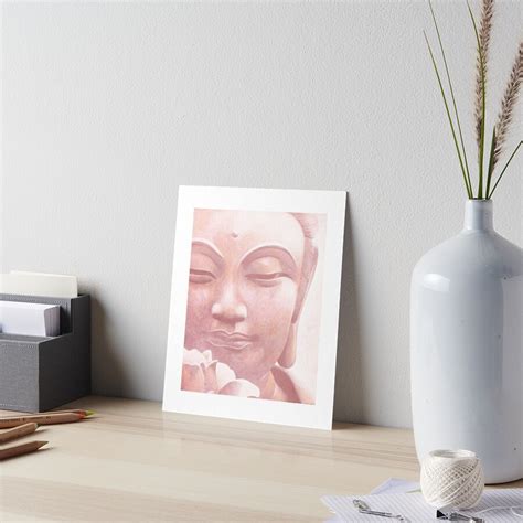 Pink Buddha And Flower Art Board Print By Yuri Leitch Redbubble