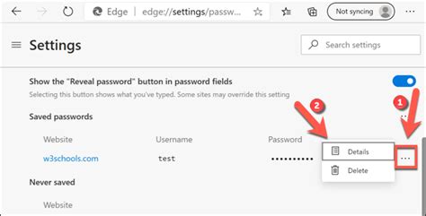 Manage Saved Passwords In Microsoft Edge