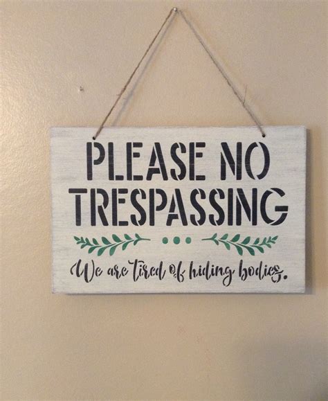 Funny Welcome Sign Front Or Back Door Sign No Trespassing | Etsy