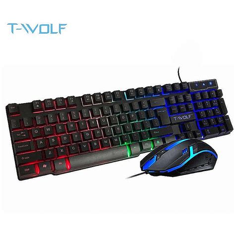 T Wolf Tf200 Gaming Set 2in1 Multimedia Keyboard Rainbow Led Backlight