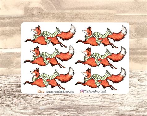 Fox Planner Stickers Cute Fox Stickers Happy Planner Erin Condrin ...