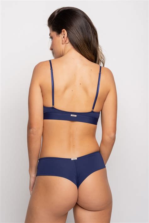 Sutiã Top Dora em Microfibra Azul Marinho Jescri Lingerie de