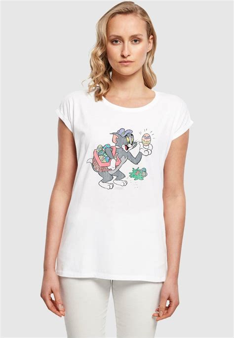 Absolute Cult Tom And Jerry Egg Hunt T Shirt Print Whitewit