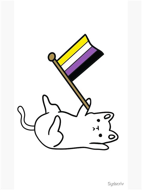 Non Binary Pride Cat Poster For Sale By Sydscriv Redbubble