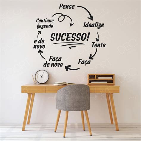 Adesivo de Parede Decorativo Frase Empresa Sucesso Motivação