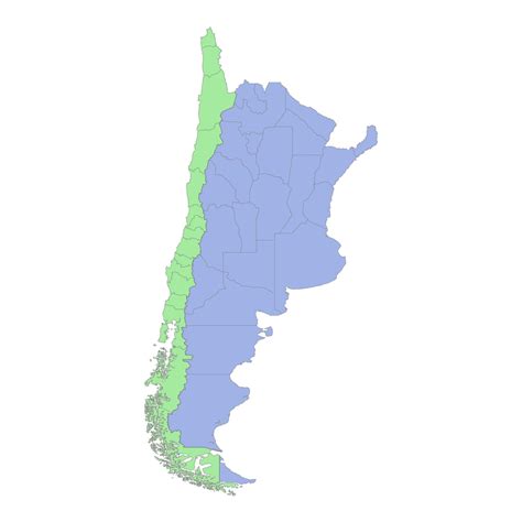 alto calidad político mapa de argentina y Chile con fronteras de el