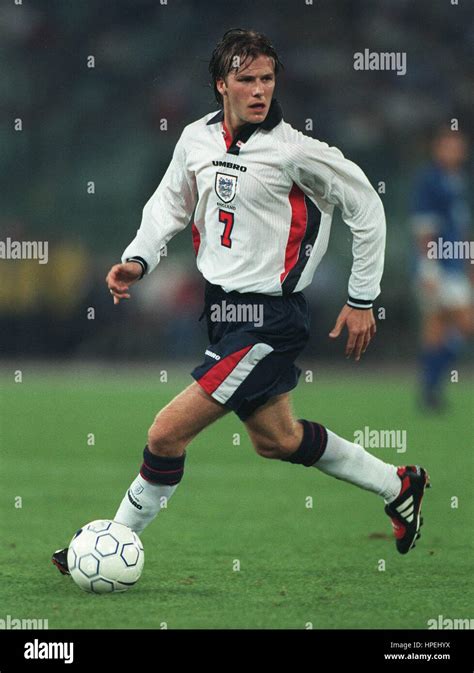 David Beckham England And Manchester United Fc 11 October 1997 Stock