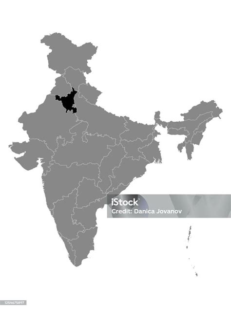 Vetores De Mapa De Localização Do Estado De Haryana E Mais Imagens De