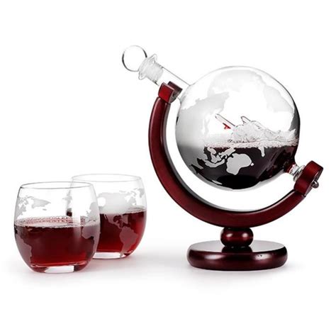 Globe De Carafe Whisky Avec Verres Whisky Grav S Carafe Pour