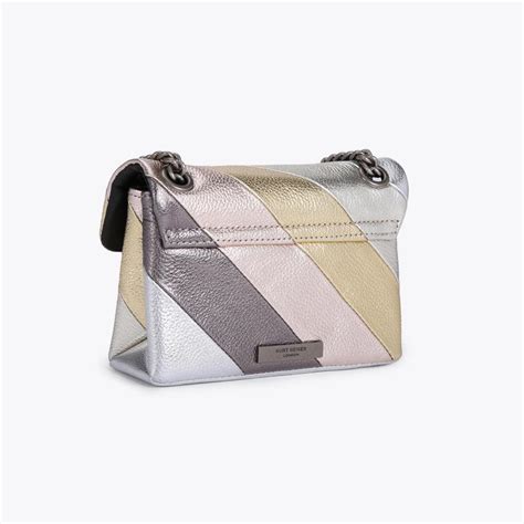 Leather Mini Kensington Metallic Shoulder Bag By Kurt Geiger London