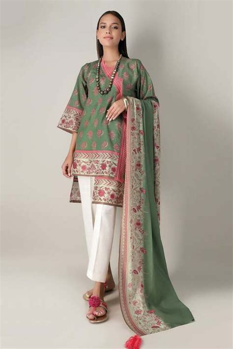 Khaadi Piece Custom Stitched Suit Green Lb Shopping Moda