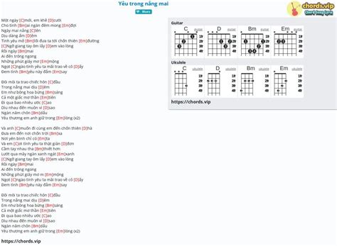 Chord Y U Trong N Ng Mai Tab Song Lyric Sheet Guitar Ukulele