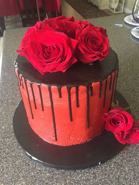 Red and black cake | Homemade cakes, Cake, Chocolate drip