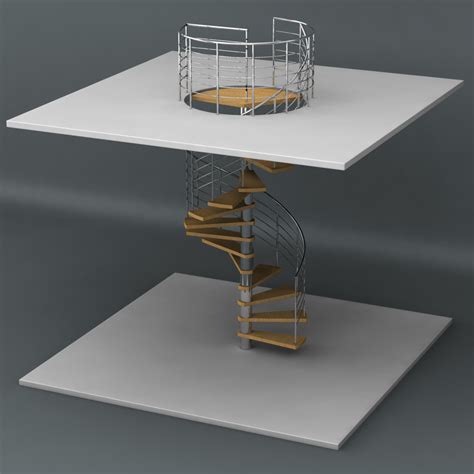 Spiral Staircase With Slide 3D Model 59 Fbx Max Free3D