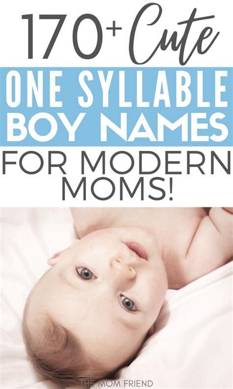 One Syllable Boy Names For First Or Middle Names Artofit