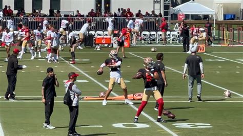 Ers Brock Purdy Trey Lance Warmup Before Padded Practice Youtube