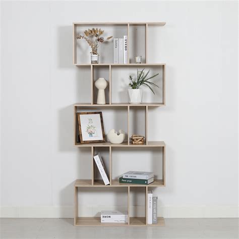 5 Tier Display Shelf Bookshelf Unit Oak Au