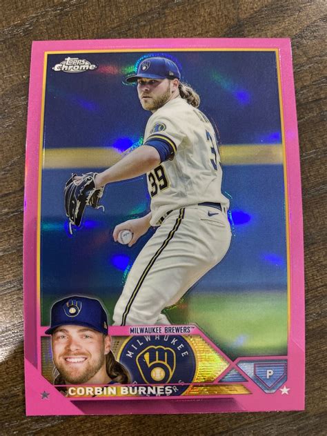 2023 Topps Chrome Pink Refractor 214 Corbin Burnes For Sale Online