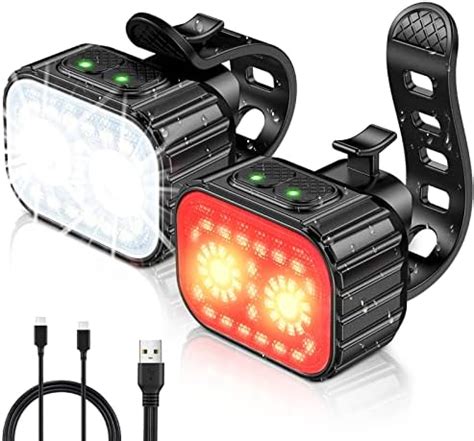 Roccar Ultra Bright Usb Rechargeable Bike Light Set Powerful Bicycle