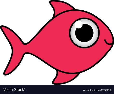 Happy fish cartoon icon Royalty Free Vector Image