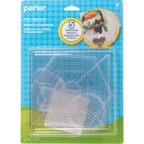 Small And Large Basic Shapes Clear Pegboards 5 Ct Perler