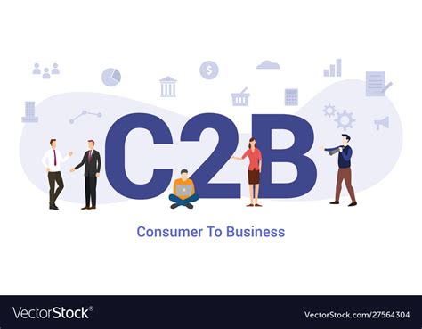 C2b Consumer To Business Concept With Big Word Vector Image