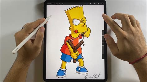 COMO DIBUJAR A BART SIMPSON PASO A PASO En IPad Pro Con Procreate