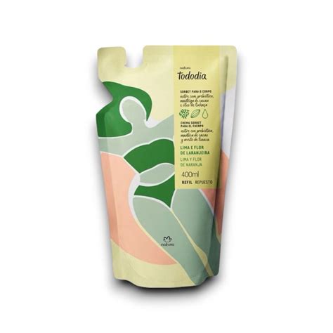 Creme Hidratante Para O Corpo Natura Tododia Refil 400ml Lima E Flor De