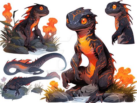 Fire Salamander Dragon 4 271023 15 By Aibondar On Deviantart