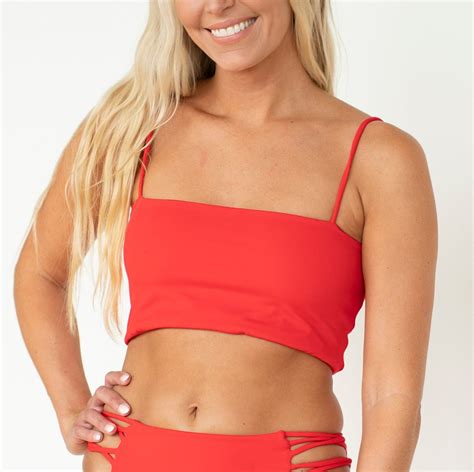 Plus Size Bandeau Bikini Set In Red Bandeau Bikini Top Etsy Singapore