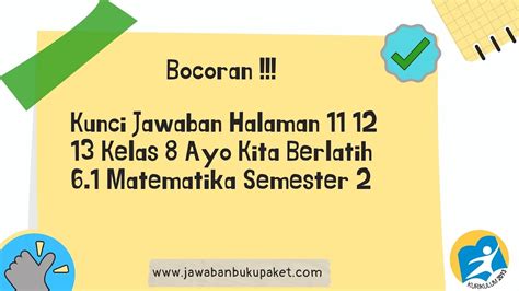 Bocoran Kunci Jawaban Buku Paket Kelas Matematika Ayo Kita