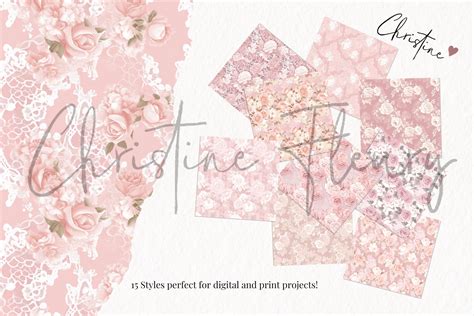 Seamless Blush Lace Digital Paper By Christine Fleury Thehungryjpeg